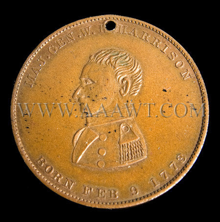William Henry Harrison
Campaign Badge/Token
Circa 1840, entire view